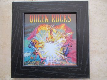 Queen Rocks     Framed Original Cd Album Sleeve     Black Frame 