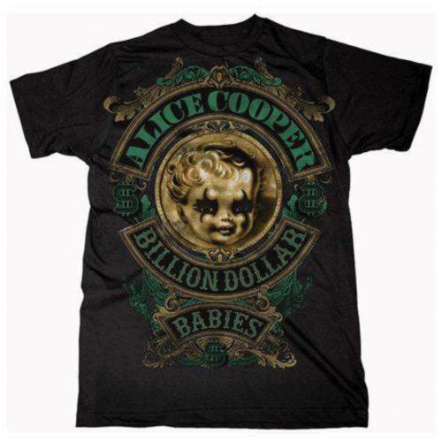 Alice Cooper Billion Dollar Baby Crest official licensed T-shirt Black