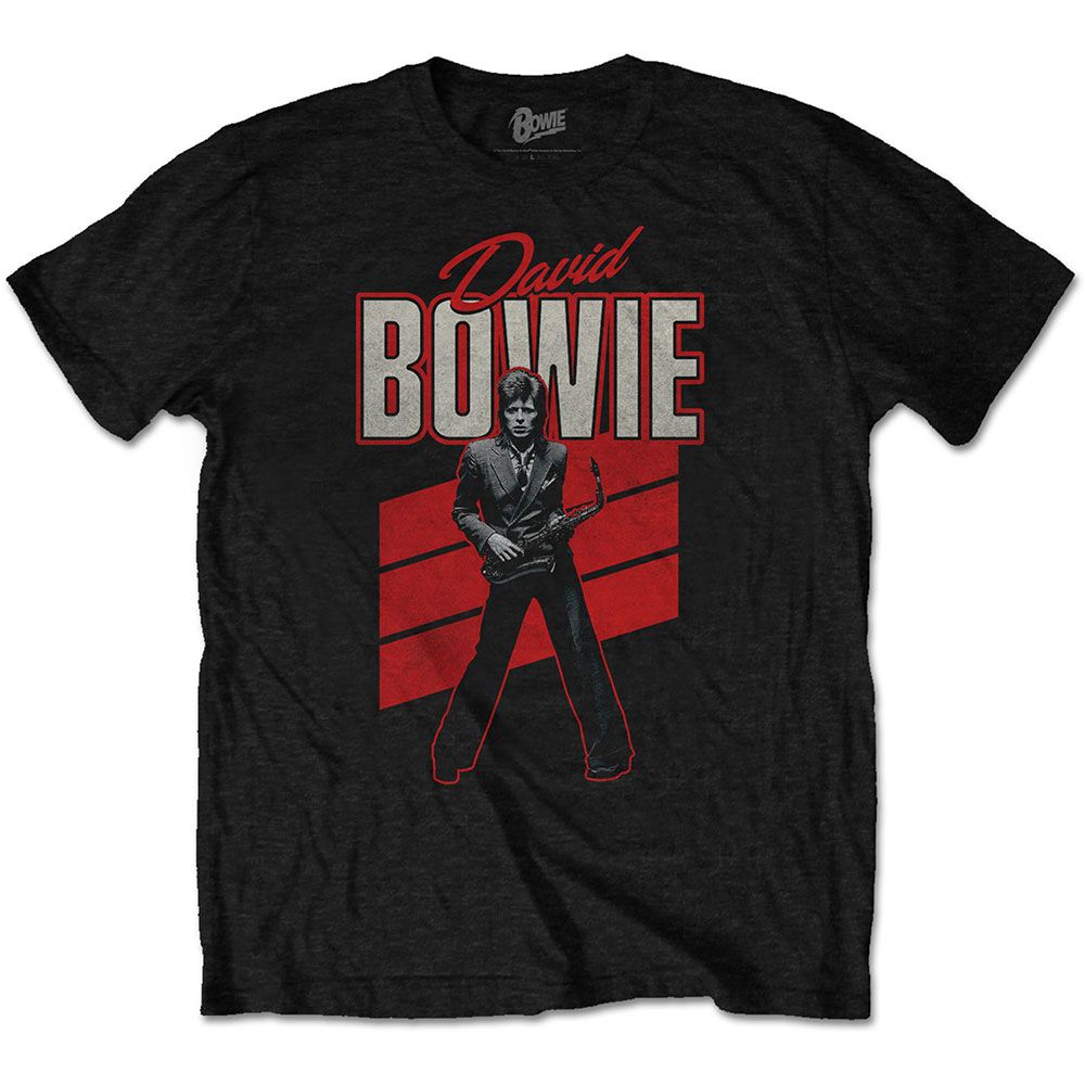 David Bowie Red Sax official licensed t-shirt Black