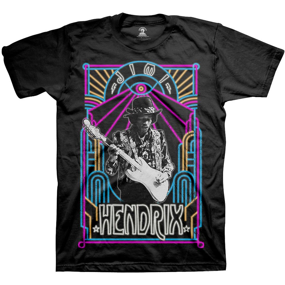 Jimi Hendrix Electric Ladyland Neon official Licensed t-shirt Black