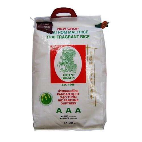 Green Dragon Thai Jasmin Rice 10kg Bag Asian Rice Cooking Vegetarian Indian Pakistani Food