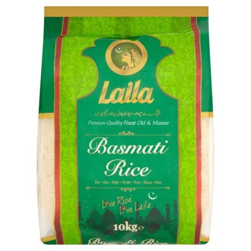 Laila Basmati Rice 10kg Bag Asian Rice Cooking Vegetarian Indian Pakistani 