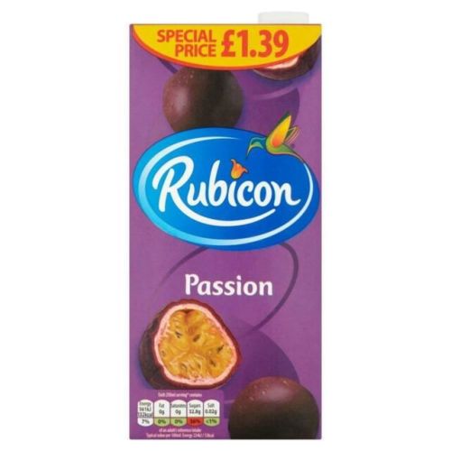 GENUINE FRESH JUICE RUBICON PASSION FLAVOUR 1LTR   SHIP FROM UK