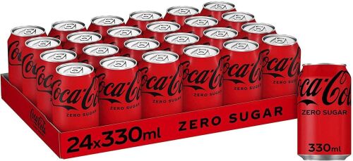 ZERO COKE CANS 330 X 24  (EURO) ONE FULL PALLET 99 CASES FRESH STOCK LONG E