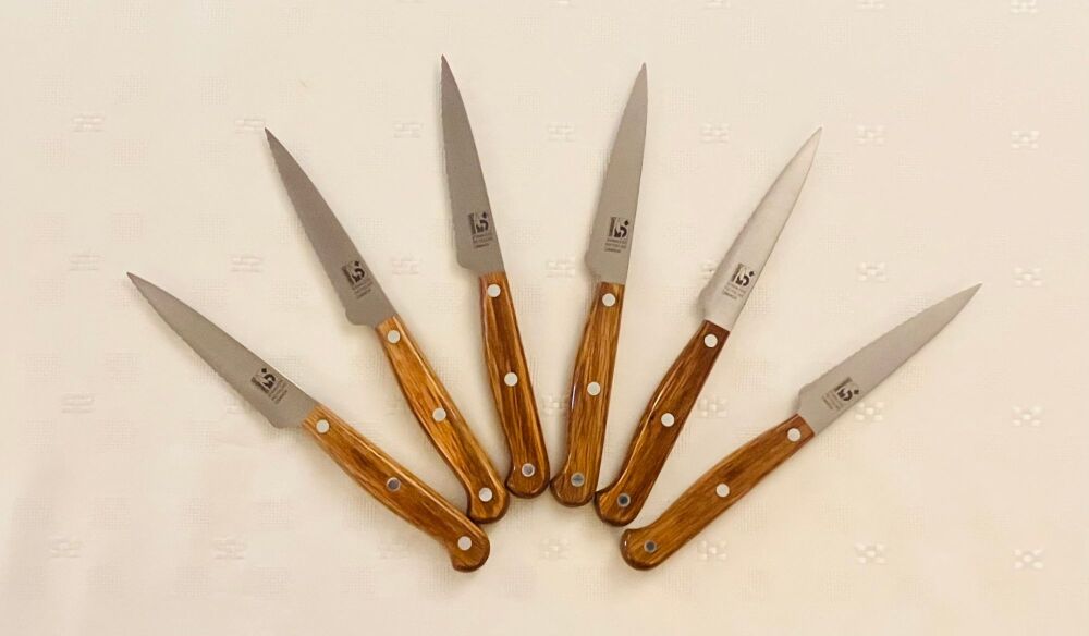 Steak Knives Set- 6 x Oak 'Xtra' Full Tam