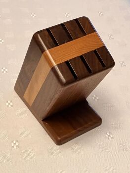 Steak Knife Block- Canadian Maple & Walnut Striped