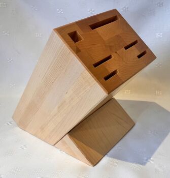 Kitchen Knife and Tool Block- Solid Maple 6 Slot