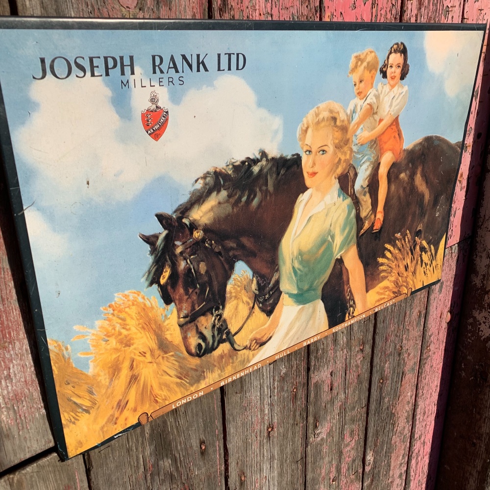 Vintage Joseph Rank Ltd Tin Advertising Sign