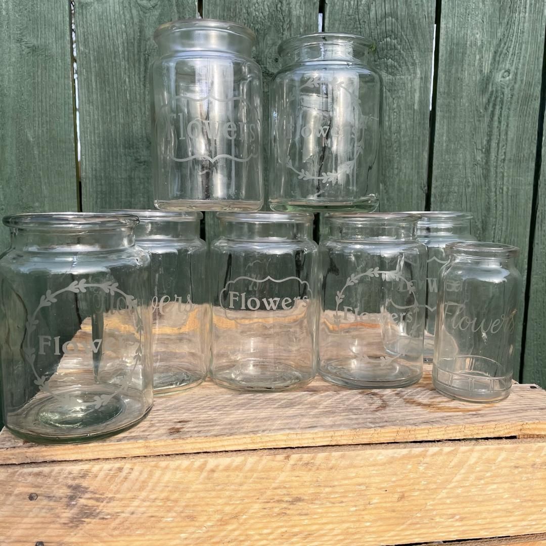 Vintage Etched Jars