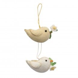 Fiona Walker England Hanging Chick with Daisy - Cream