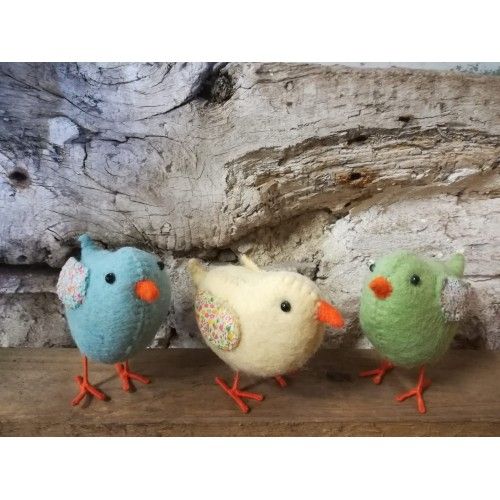 Fiona Walker England Standing Chick with Floral Wings - Green