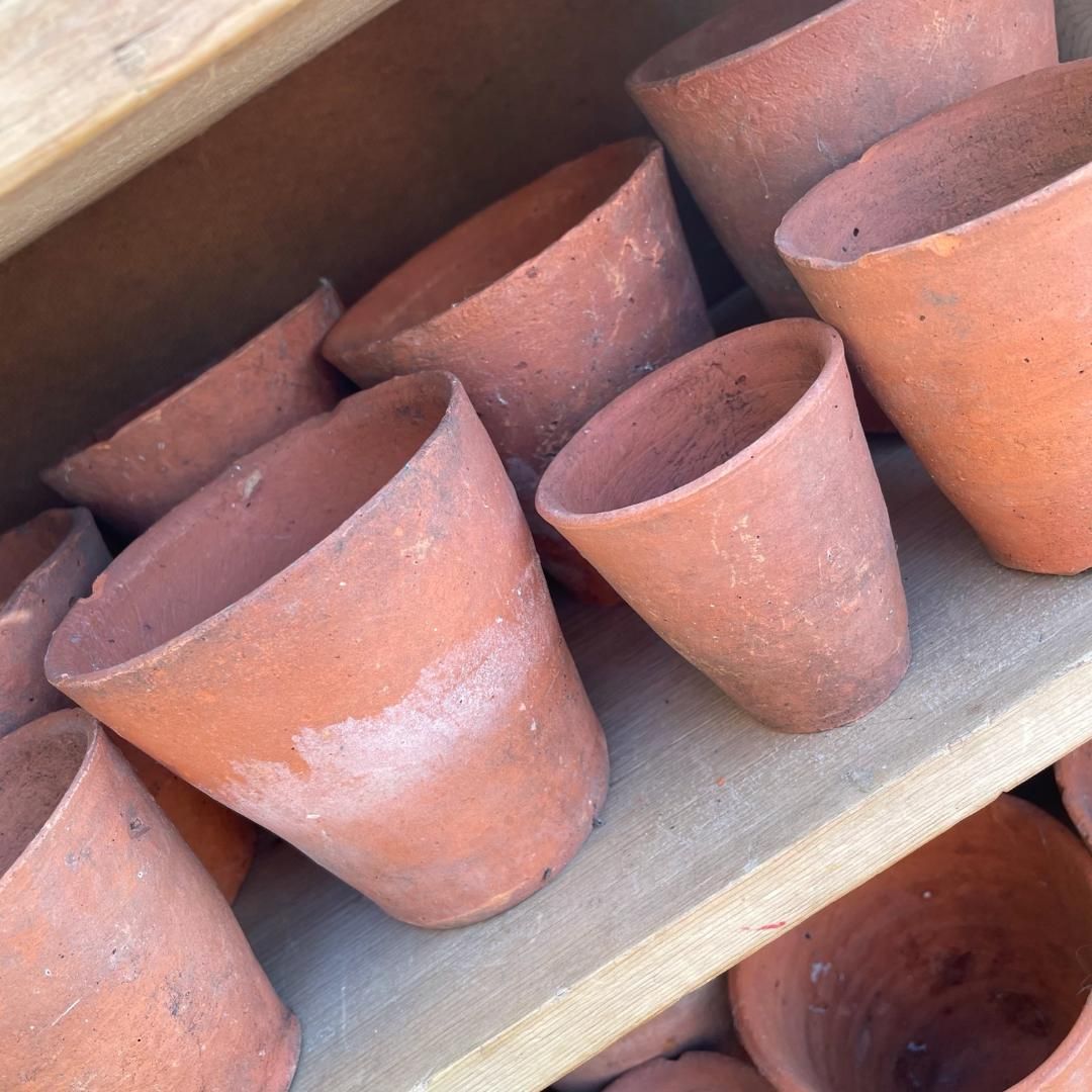Vintage Hand Thrown Clay Plant Pots