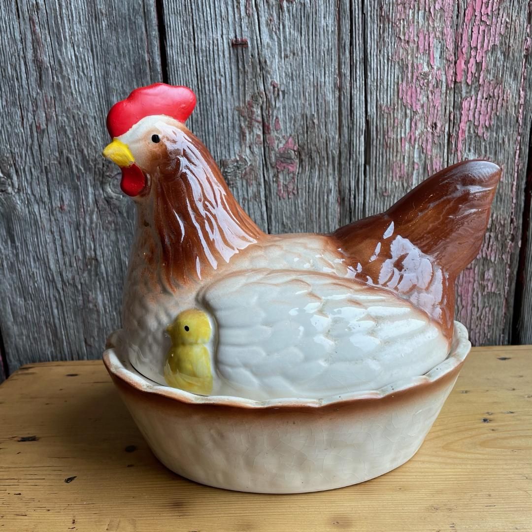 Vintage Hen Egg Crock