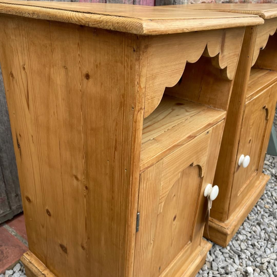 Pair of Old Pine Bedside Cabinets