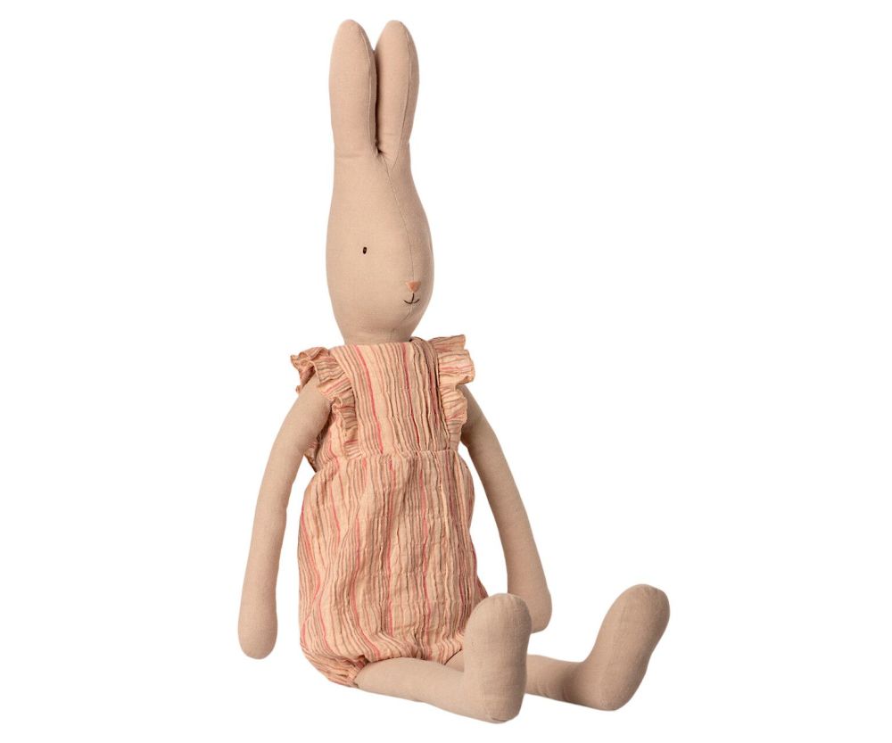 Maileg Rabbit in Striped Jumpsuit, Size 5