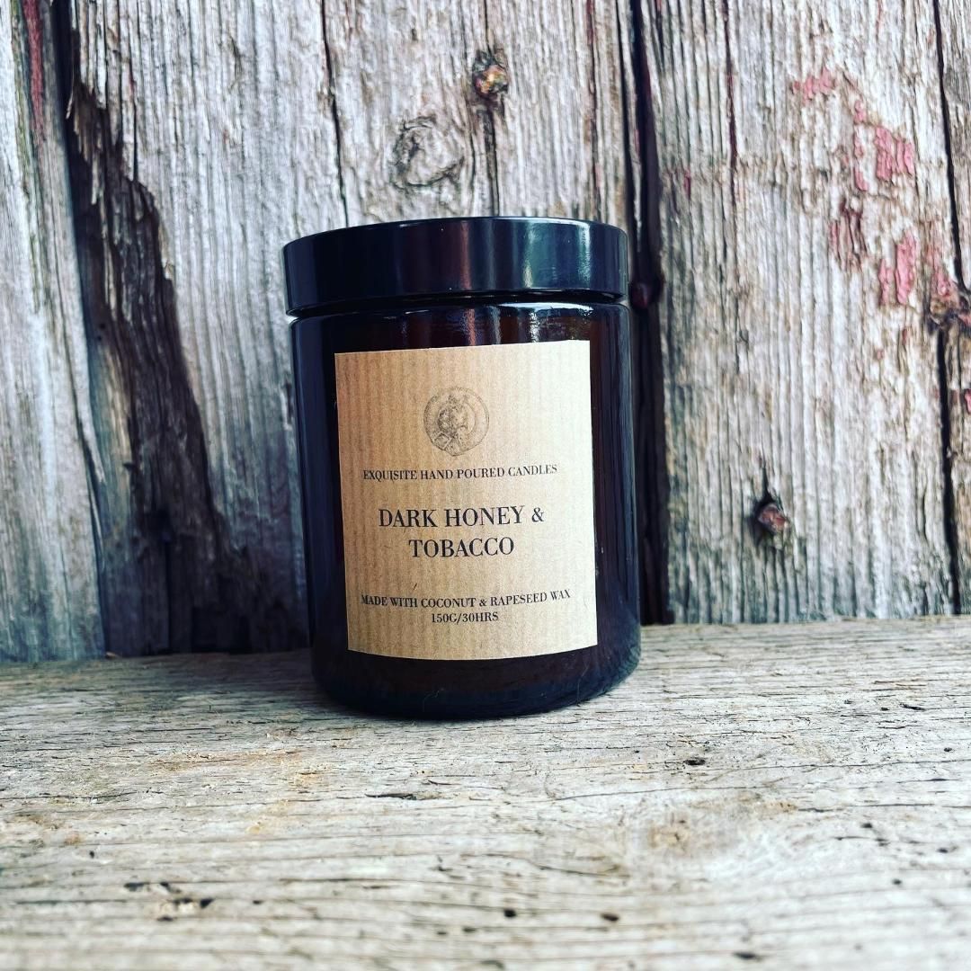 Dark Honey & Tobacco Amber Jar Candle