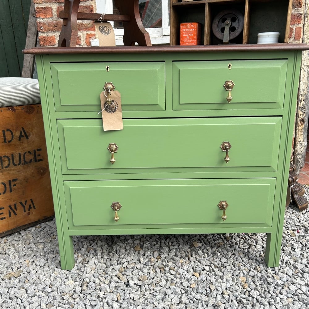 Wonderful Antique Green Drawers