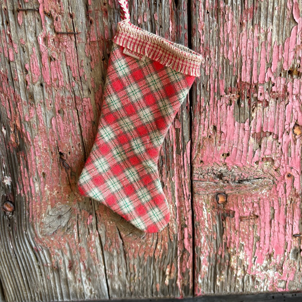 Maileg Linen Stocking Tartan Check