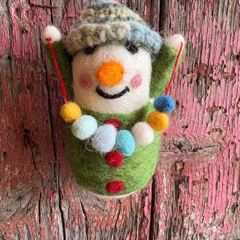 Fiona Walker England Felt Snowman with Pom Pom Garland