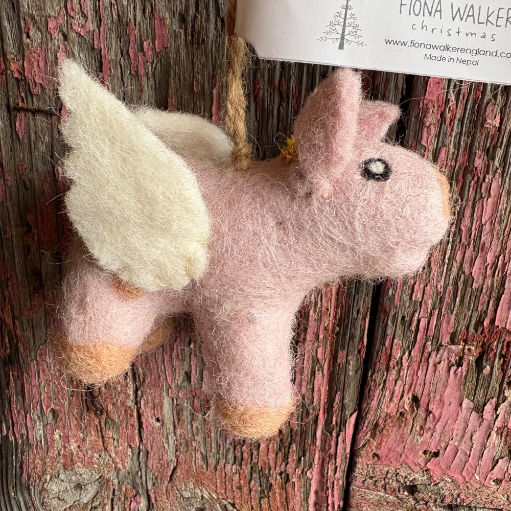 Fiona Walker England Felt Angel Piggy
