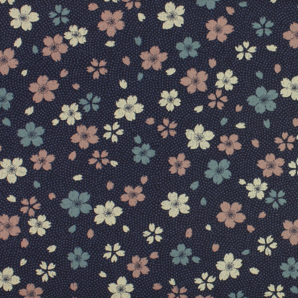 Sevenberry - Vintage Flowers on Navy (£12pm)