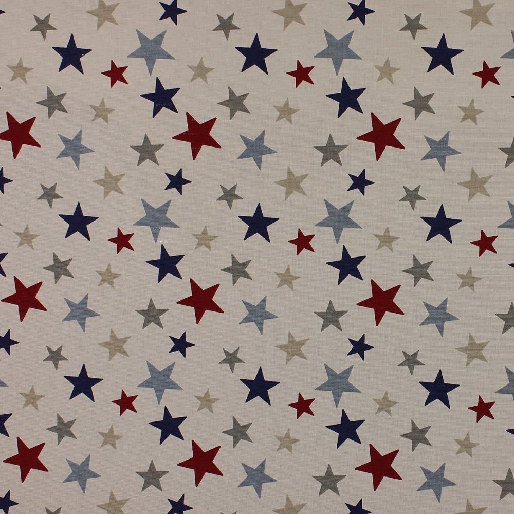 Funky Stars - Blue - Soft Furnishings weight Fabric - priced per metre