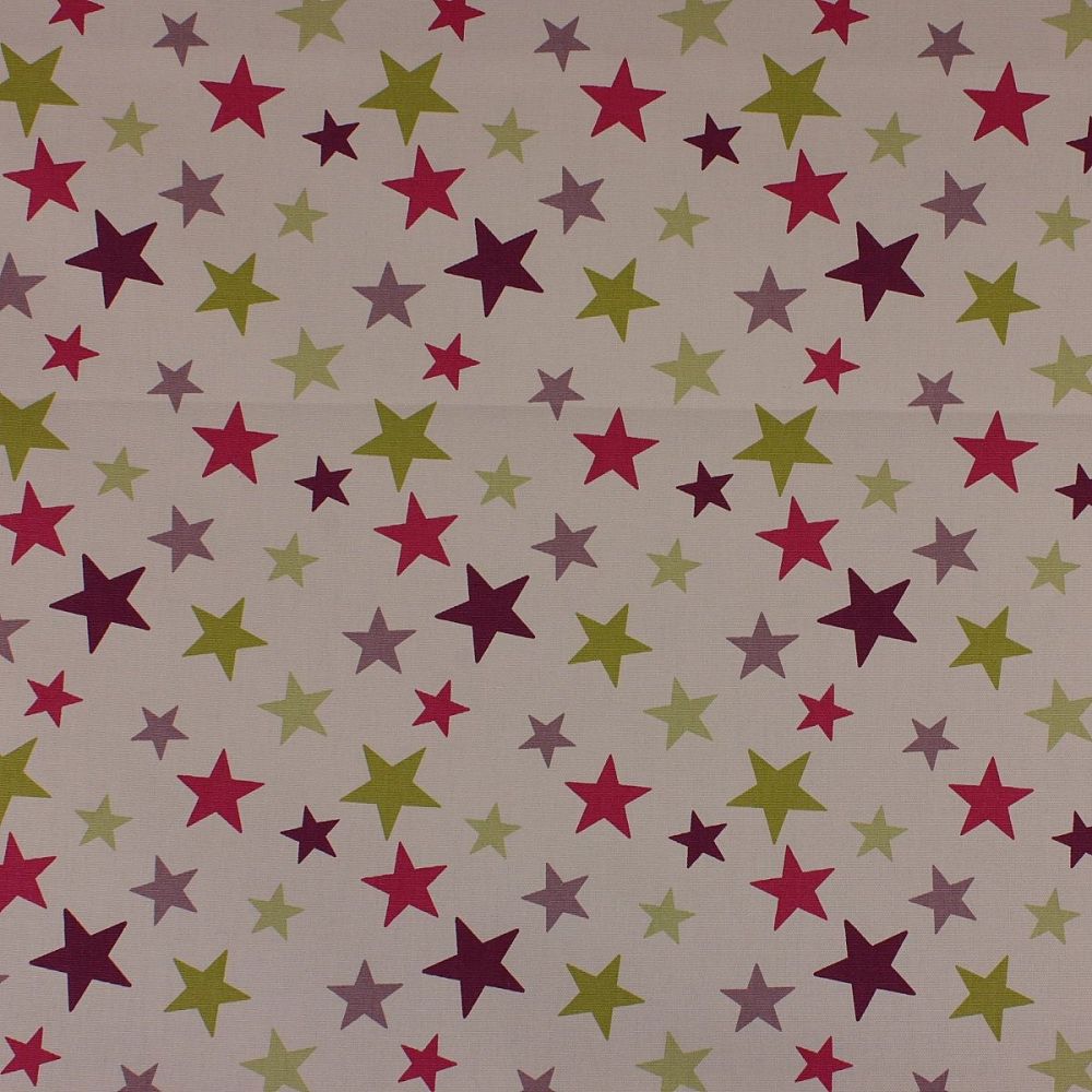 Funky Stars - Purple - Soft Furnishings weight Fabric - priced per metre