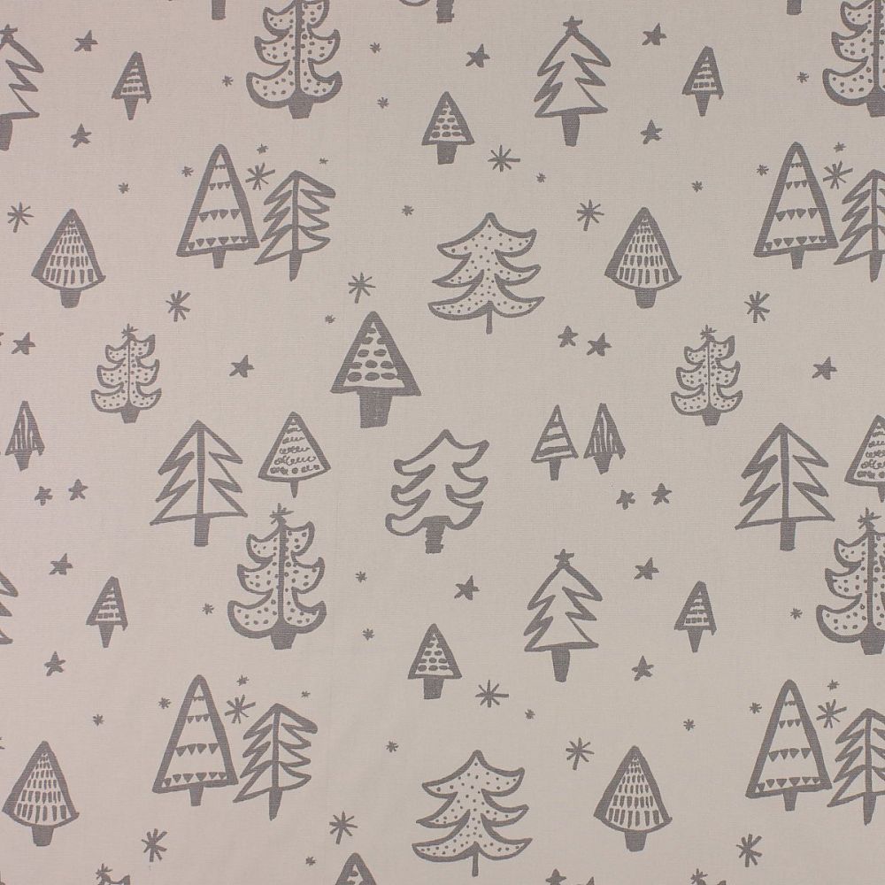 Christmas Tree - Silver - Soft Furnishings weight Fabric - priced per metre
