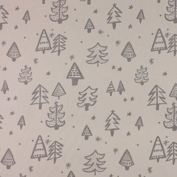 Christmas Tree - Silver - Soft Furnishings weight Fabric - priced per metre