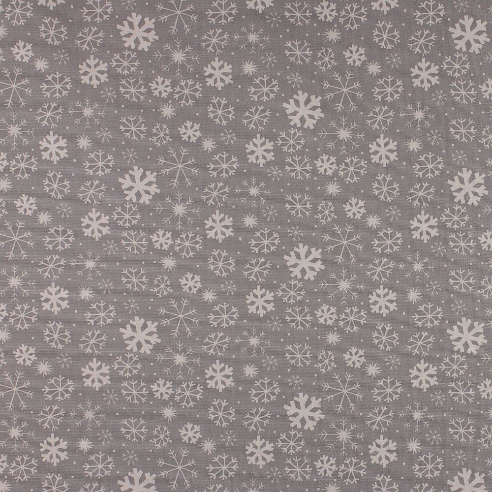 Christmas Snowy - Grey - Soft Furnishings weight Fabric - priced per metre