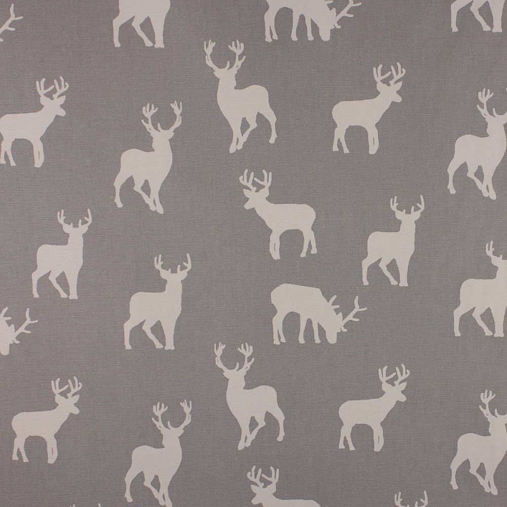 Christmas Stag Silver - Soft Furnishings weight Fabric - priced per metre