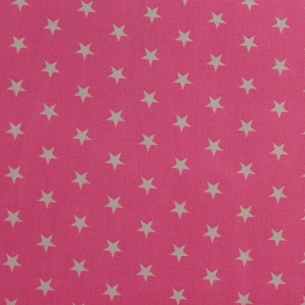White Stars on Candy Pink (148cm wide fabric) (£9pm)