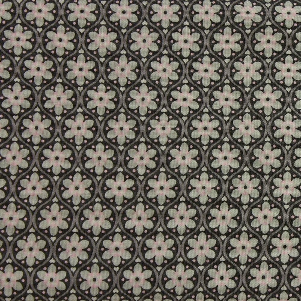 Julia - Solid Flower - Grey & Pink (150cm wide fabric)