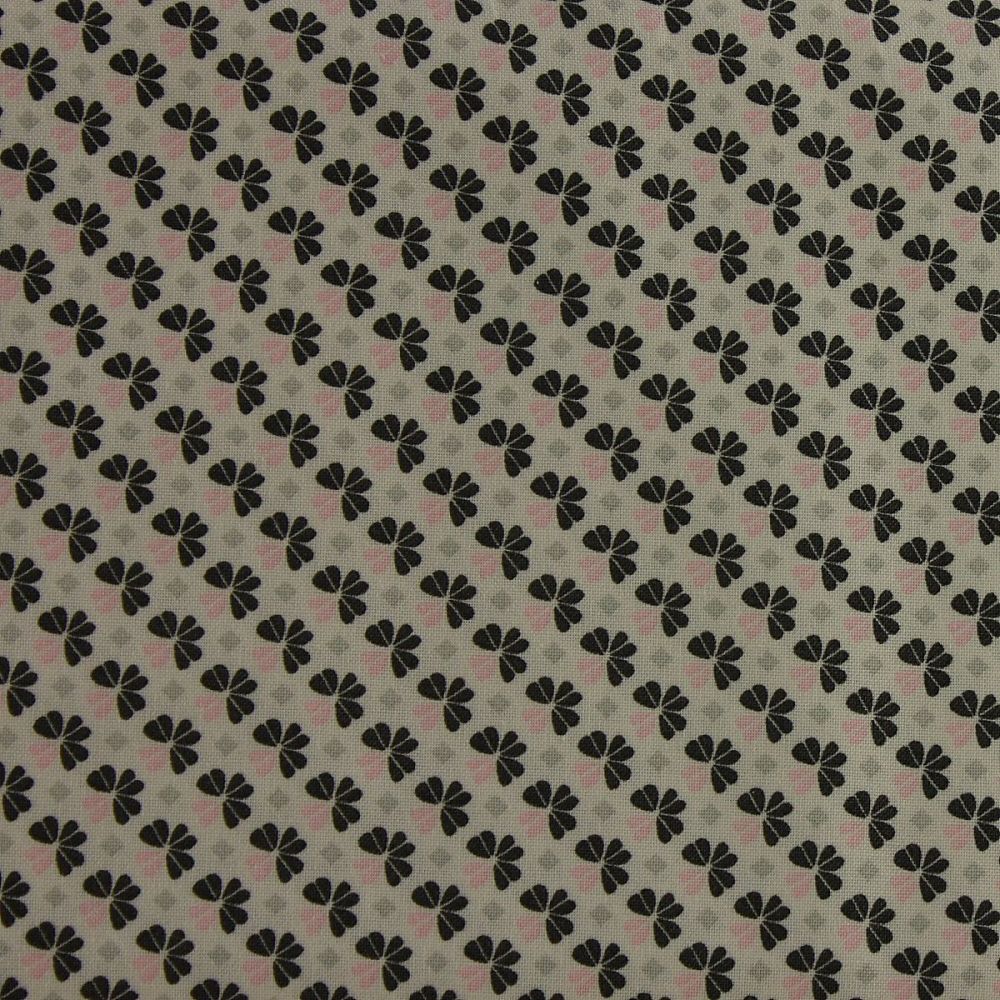 Julia - Small Flower - Grey & Pink (150cm wide fabric)