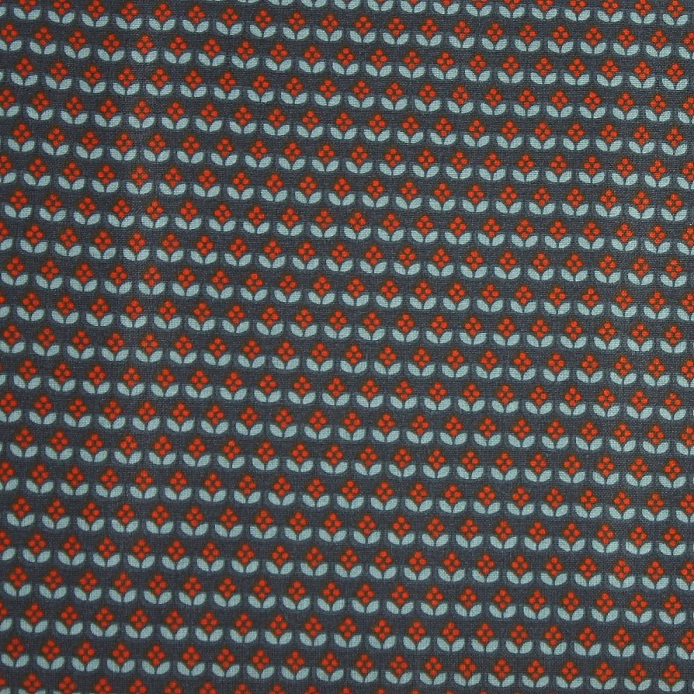 Rico Fabrics - Little Graphic Flowers on Blue (140cm wide fabric)