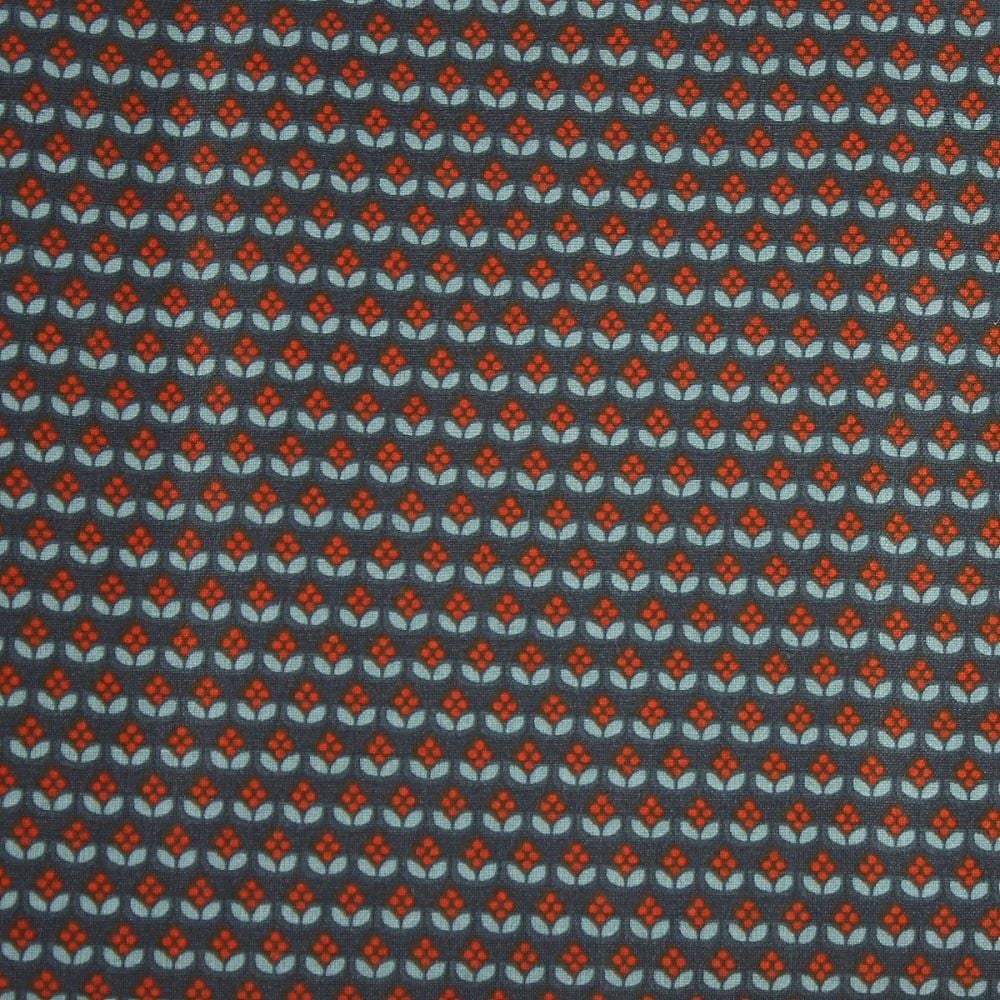 Rico Fabrics - Little Graphic Flowers on Blue (140cm wide fabric)