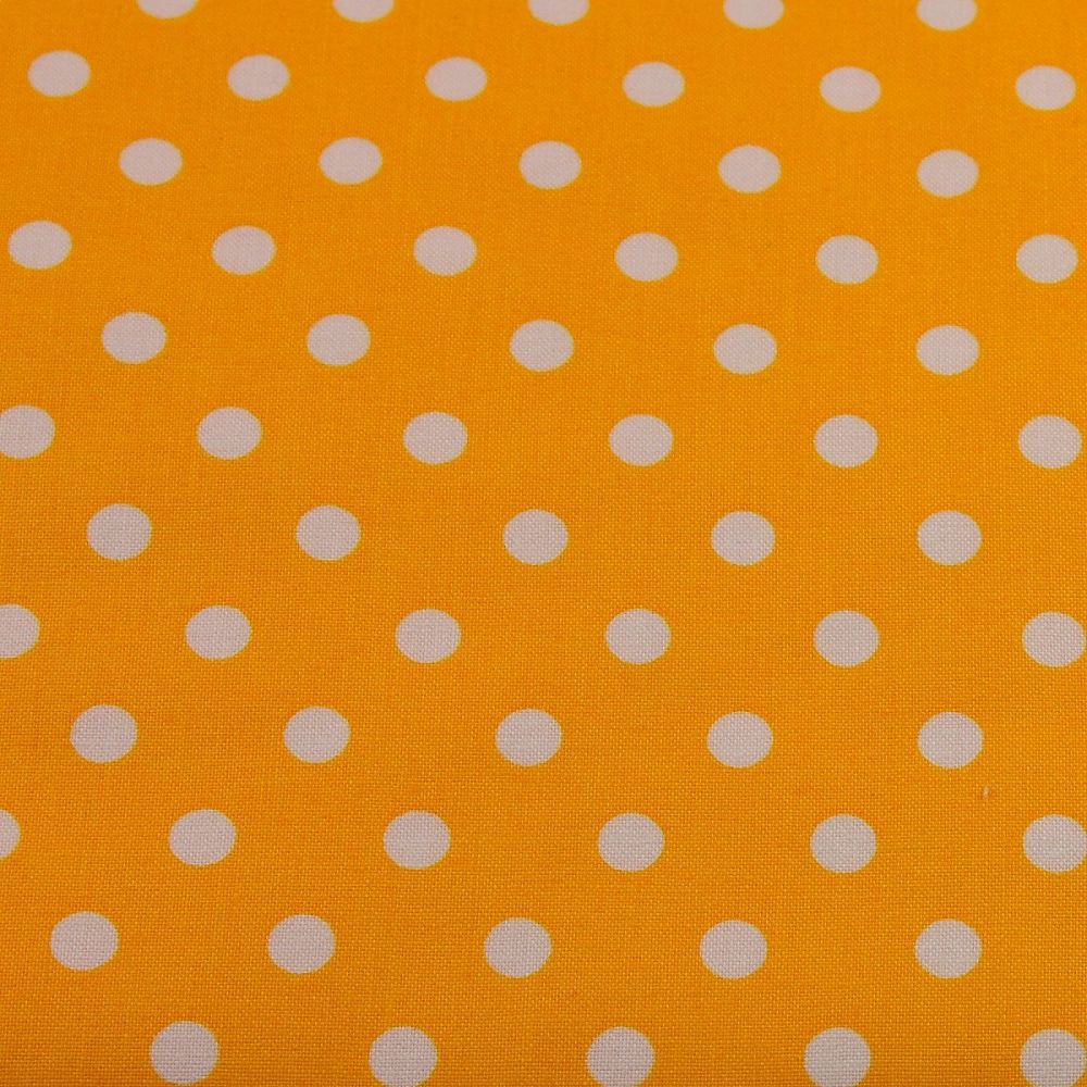 White Spots on Yellow (148cm wide fabric)
