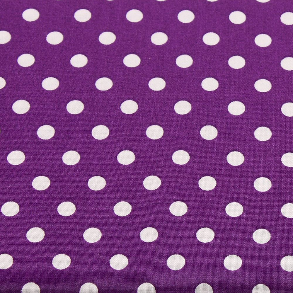 White Spots on Purple (148cm wide fabric)
