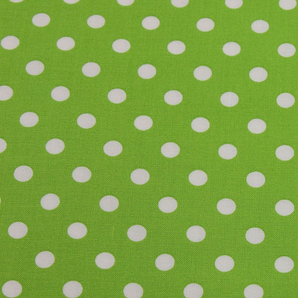 White Spots on Lime Green (148cm wide fabric) (£9pm)