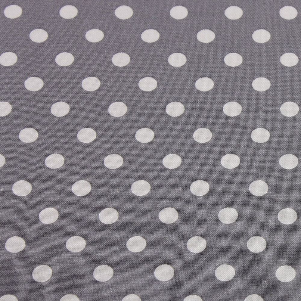 White Spots on Grey (148cm wide fabric) (£9pm)