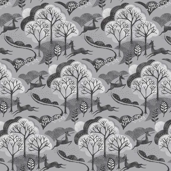 Makower - Into The Woods - Trees in Grey (£12pm)
