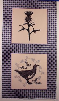 Highland Thistle & Grouse Fabric Cushion Quilting Panel