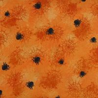 Spiders and Cobwebs Halloween Orange (150cm wide fabric) (Â£12pm)