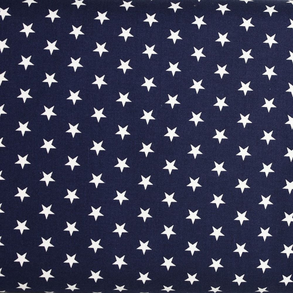White Stars on Denim (148cm wide fabric)