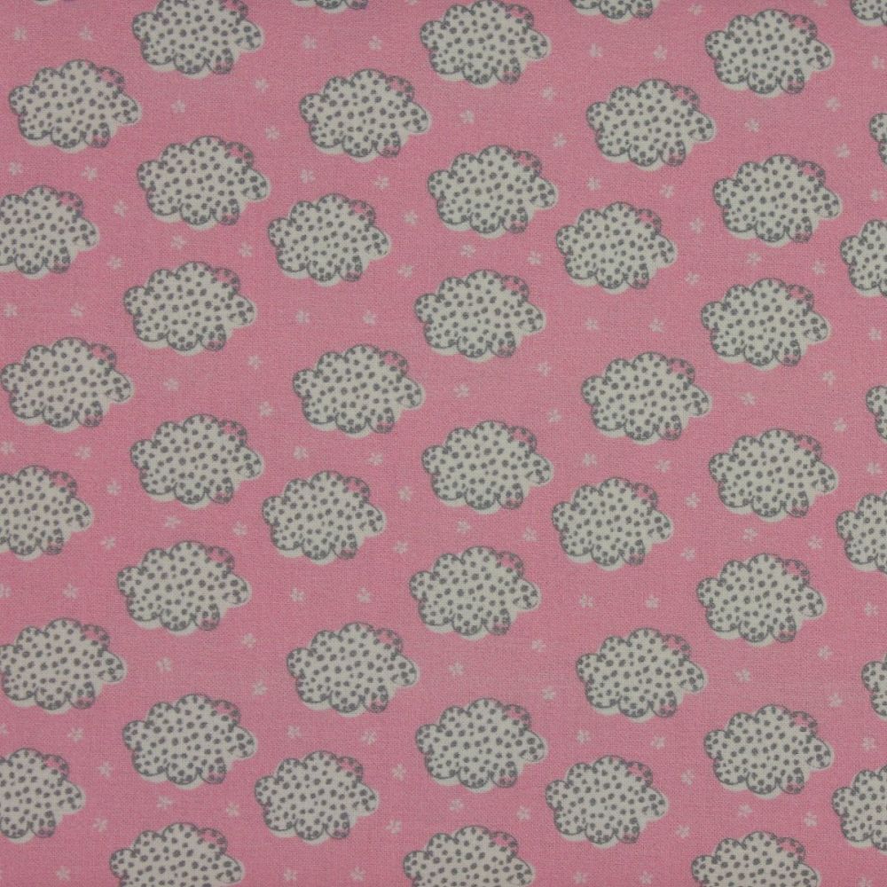 Indigo Fabrics - Clouds in Pink (150cm wide fabric)