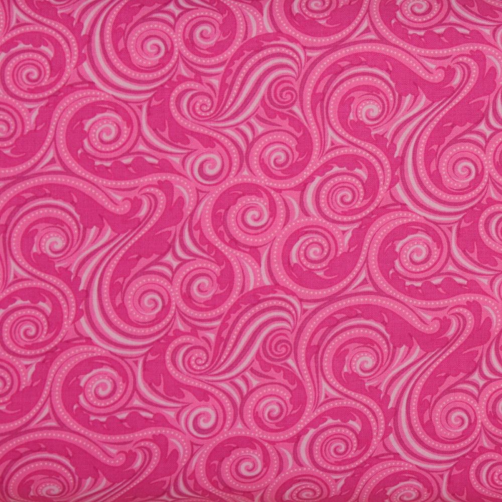 Crescendo Wave on Fuchsia 100% Cotton Patchwork Quilting Fabric (£13pm)