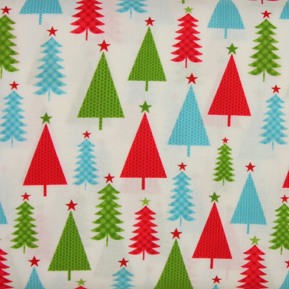 Jolly Trees 100% Cotton Patchwork Quilting Fabric