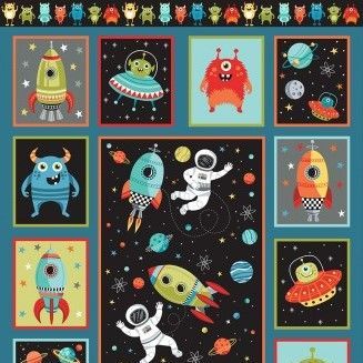 Makower Outer Space Fabric Panel 60cm