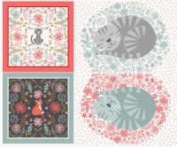 Lewis and Irene Purrfect Petals Cat Cushion Panel