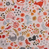 Lewis and Irene Purrfect Petals Floral Cats on Warm Cream (Â£12.60pm)